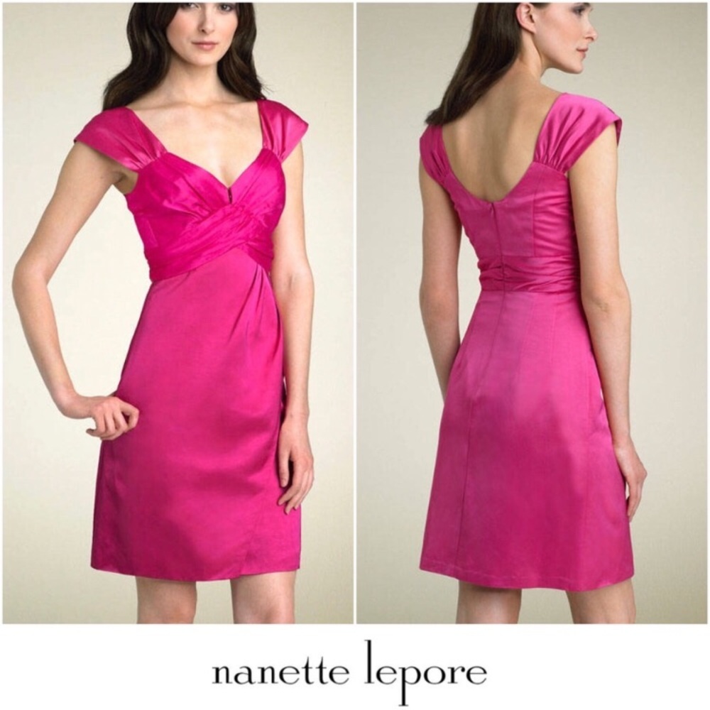Nanette Lepore Fuschia Pink Ruched Body Dress